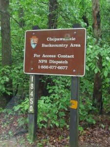 Sign for Chopawamsic Backcountry Area
